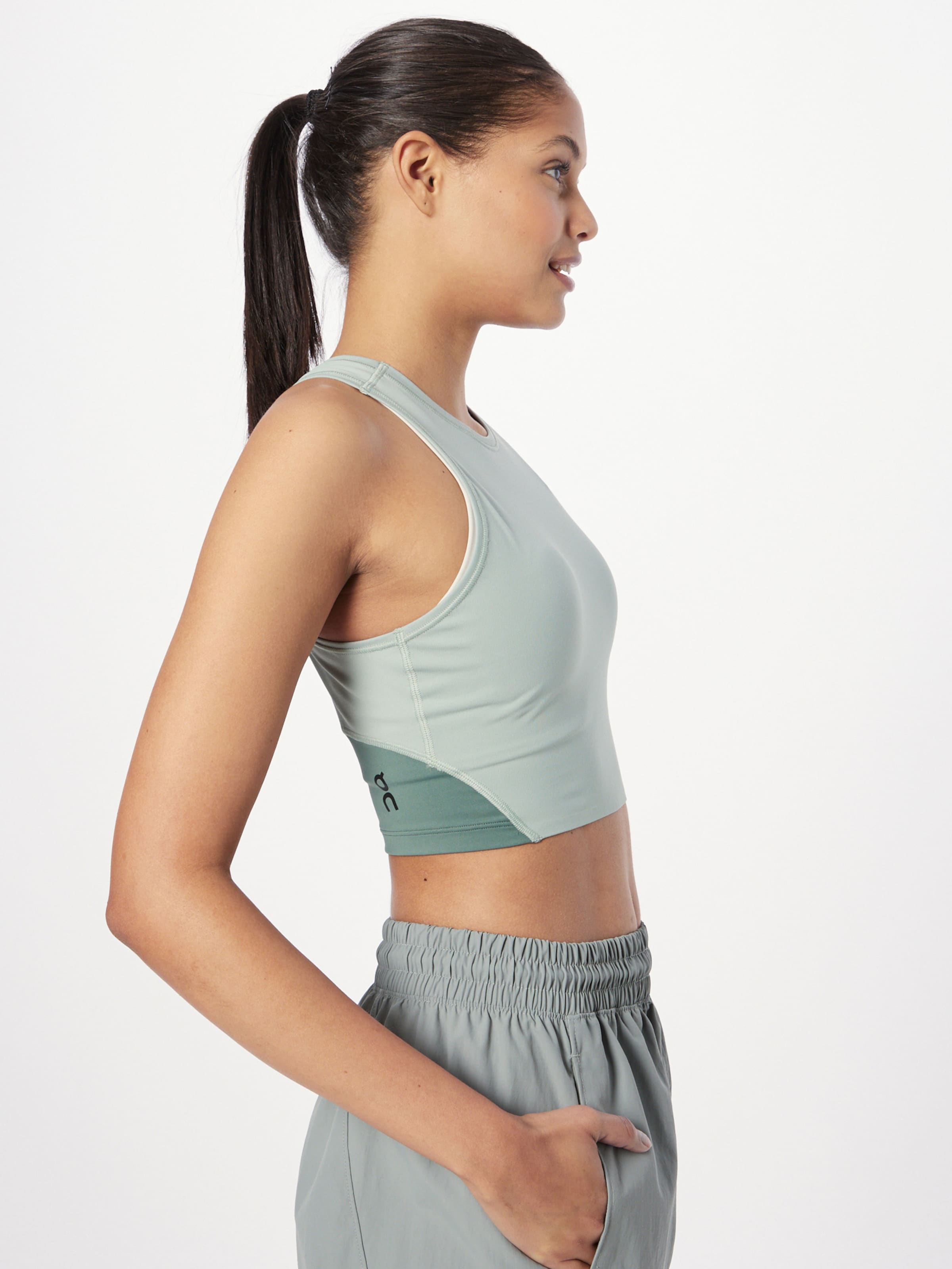 On Crop Tops Top Dames Rookgrijs