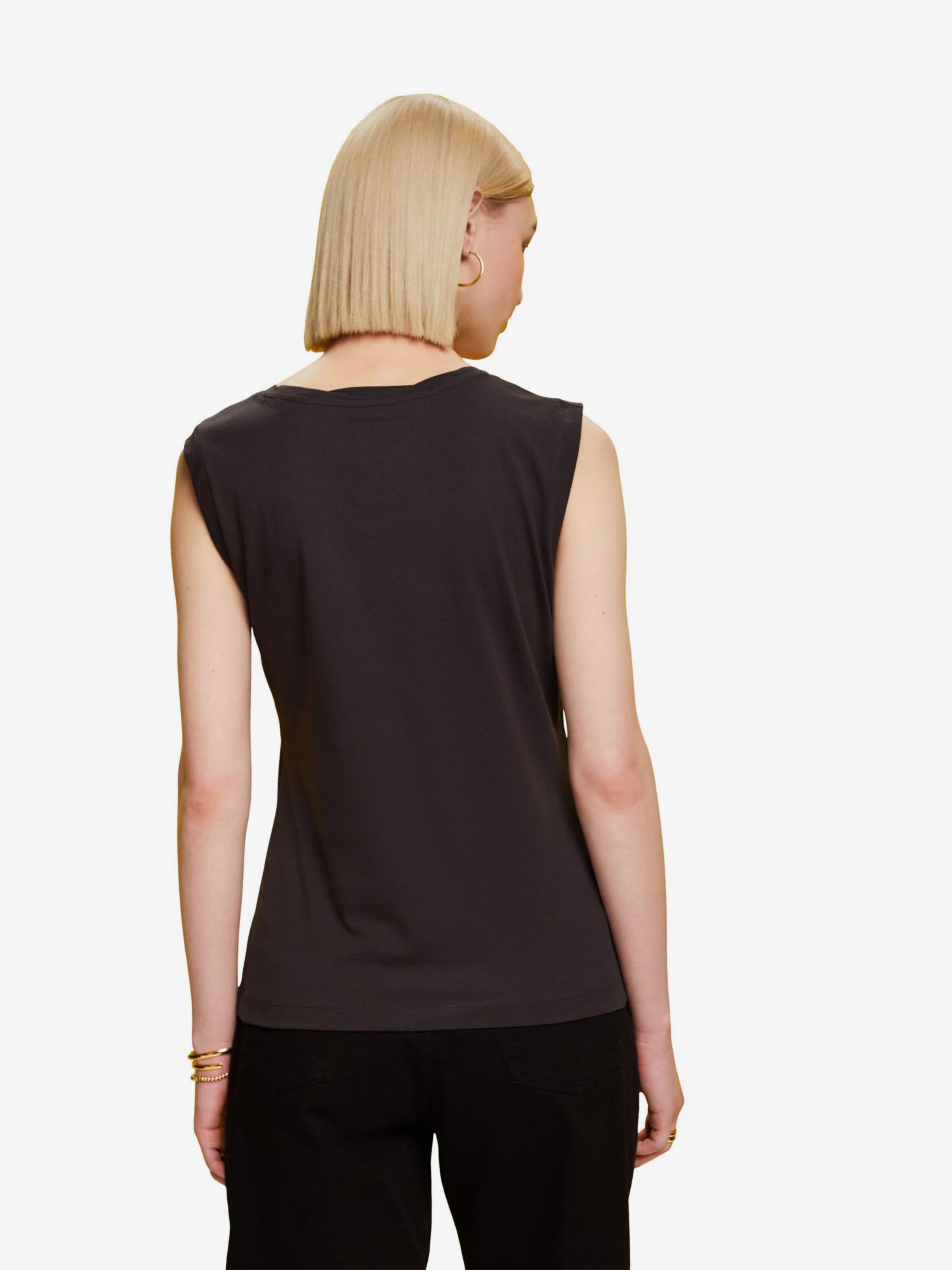 ESPRIT Mouwloze Shirts Top Dames Antraciet