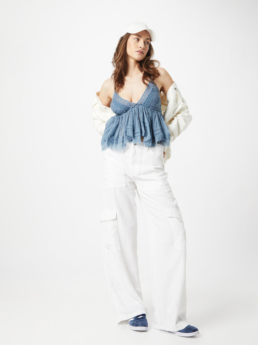 FREE PEOPLE Blouse Tops Blouse CARRIE Dames Smoky Blue
