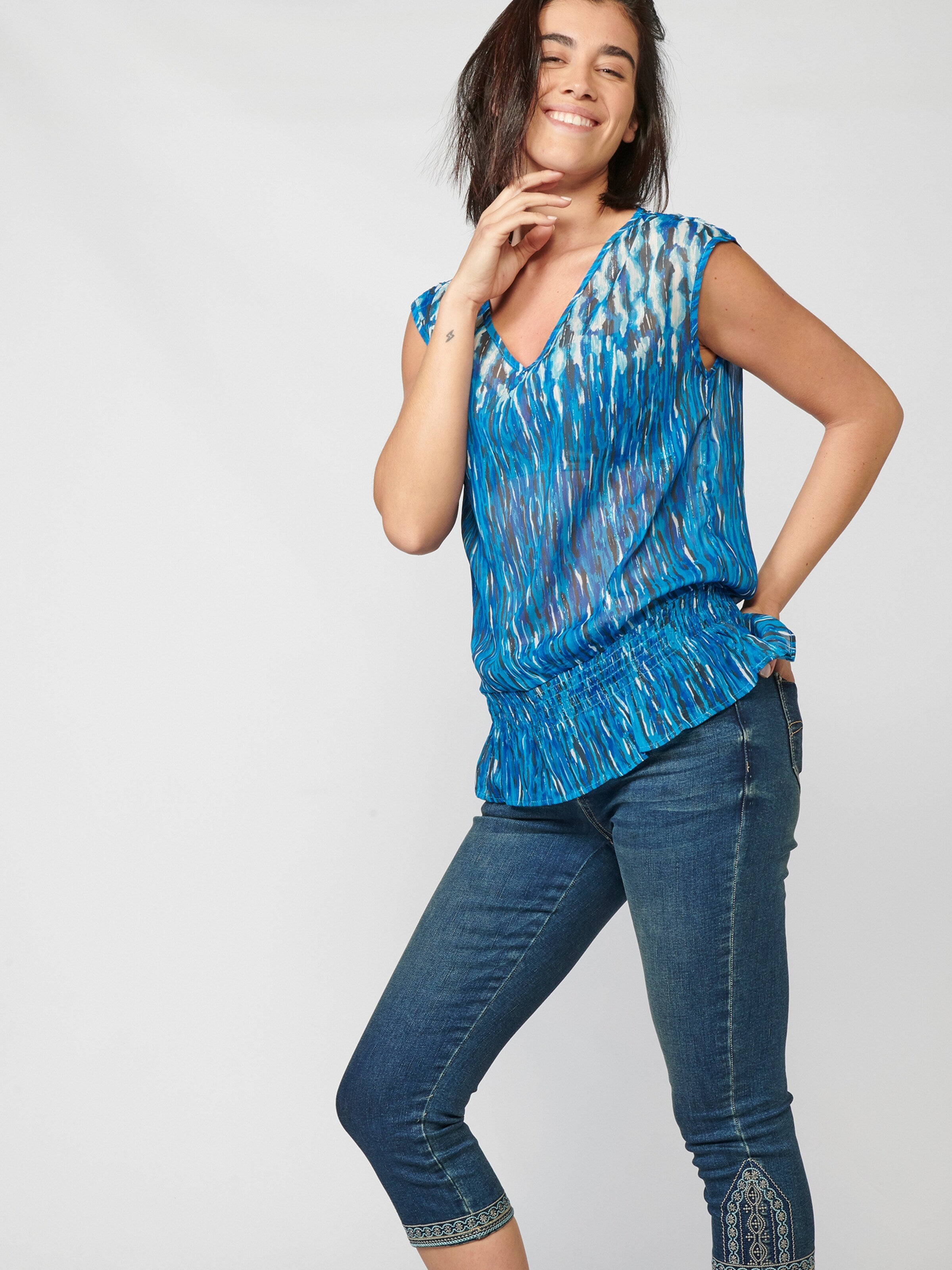 Koroshi Blouse Tops Blouse Dames Blauw / Navy
