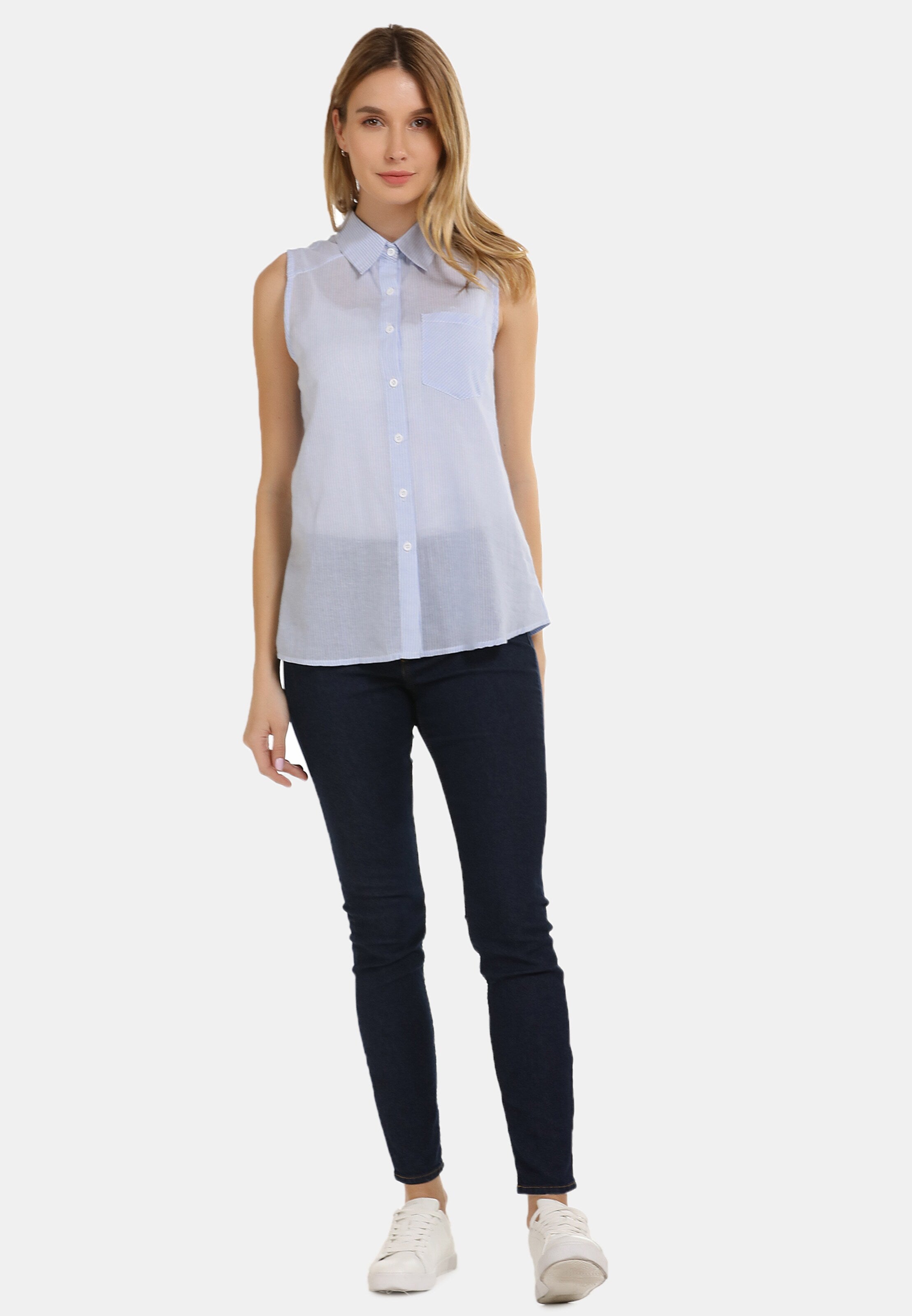  Blouse Tops Blouse Dames Lichtblauw