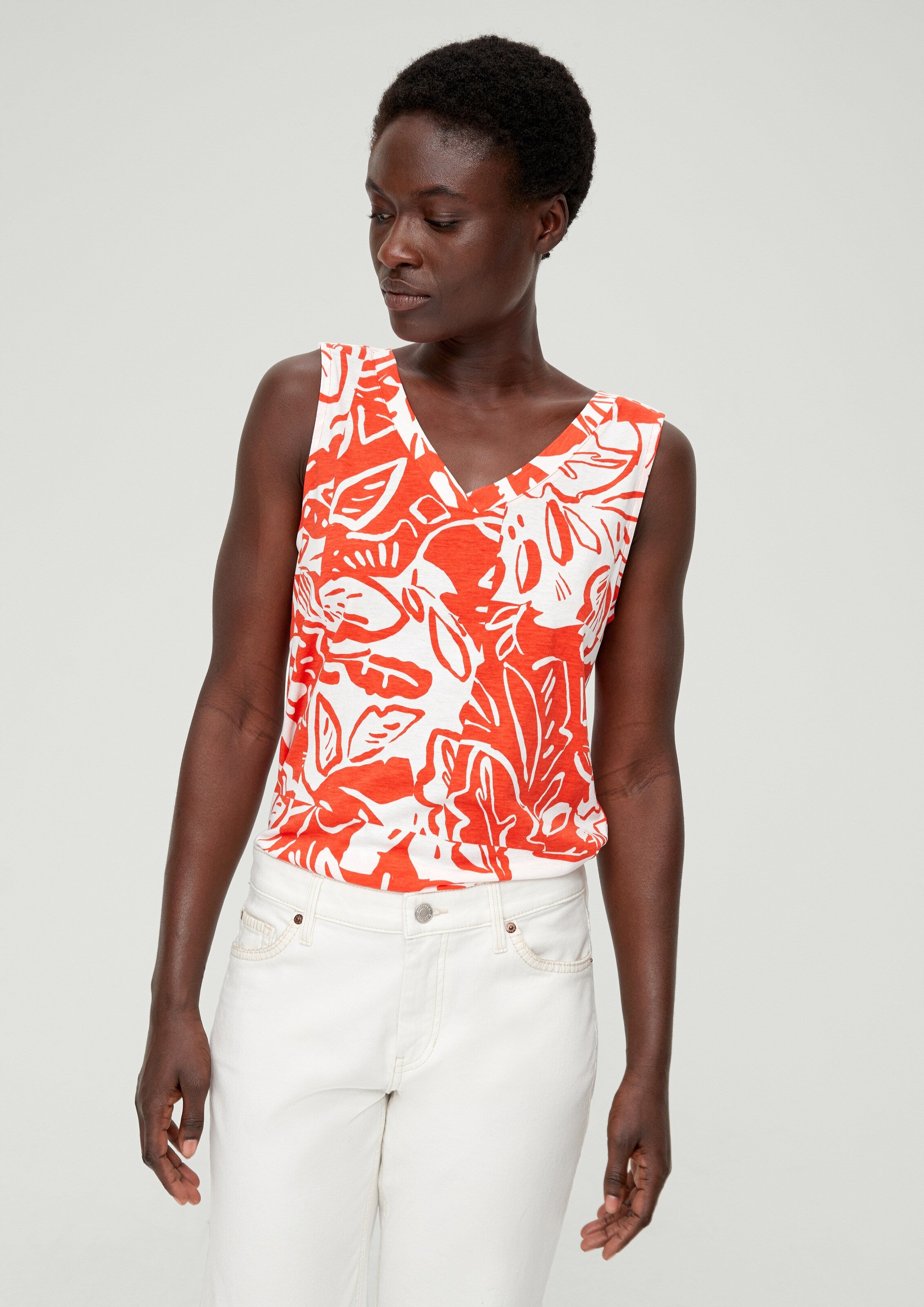 S.Oliver Mouwloze Shirts Top Dames Lichtoranje