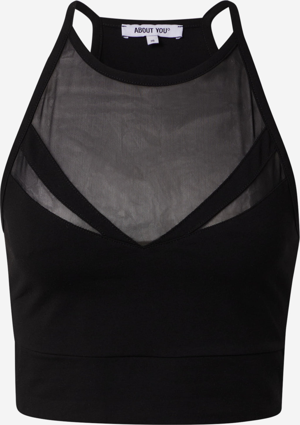 About You Crop Tops Top Blanca Dames Zwart