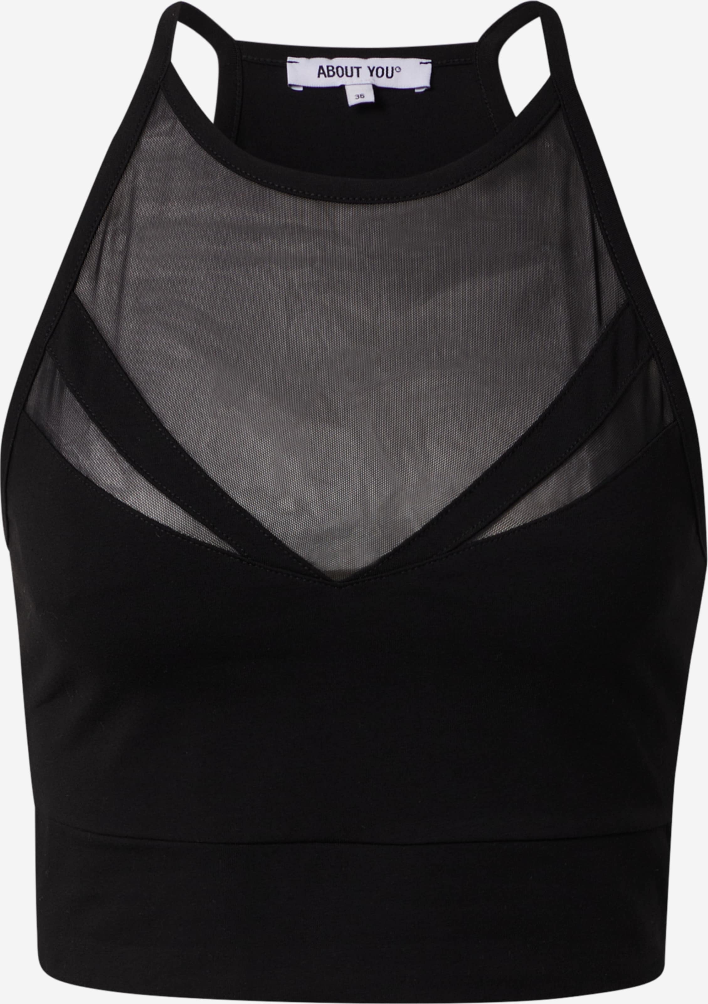 About You Crop Tops Top Blanca Dames Zwart