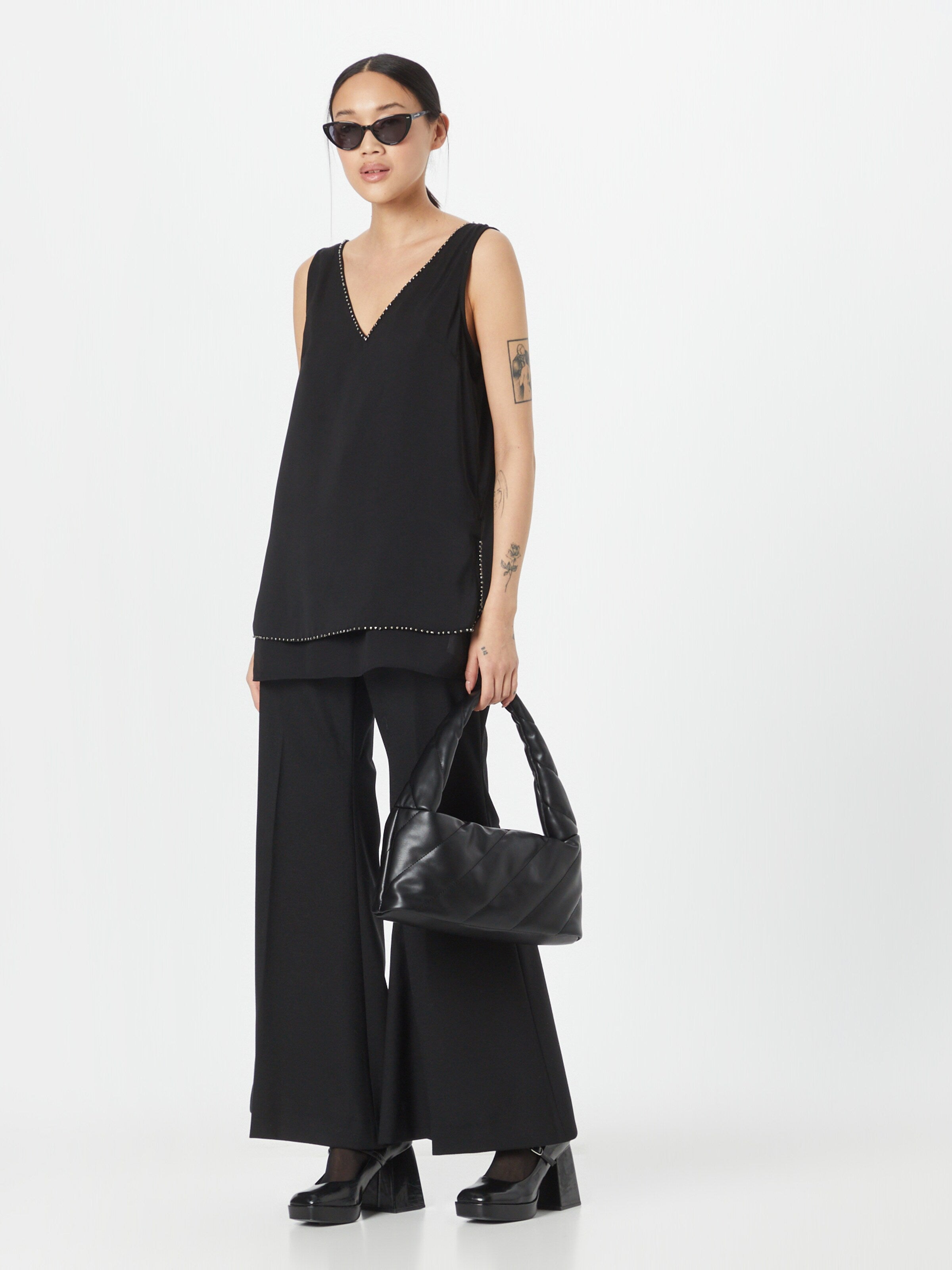Wallis Mouwloze Shirts Top Dames Zwart