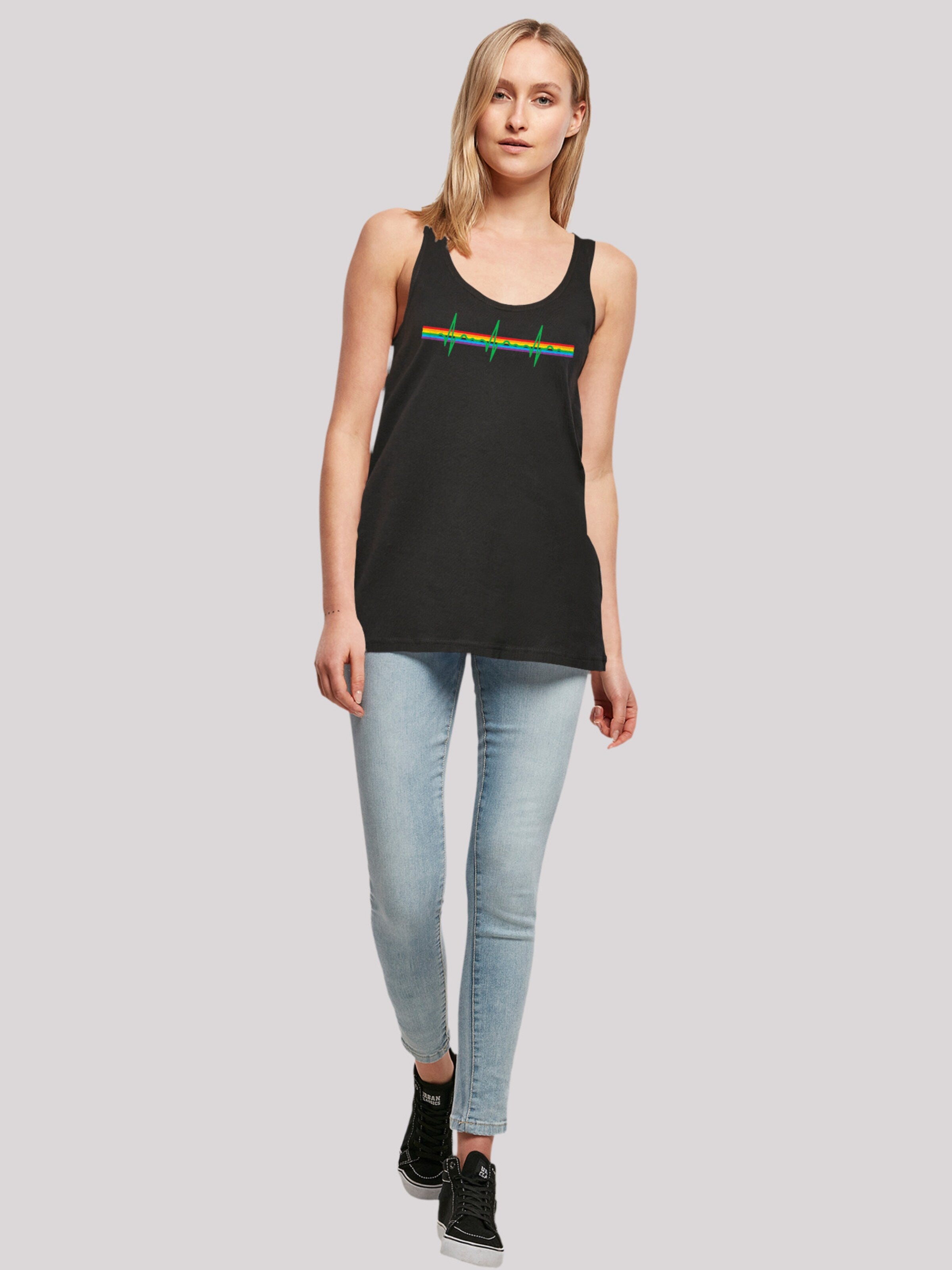 F4NT4STIC Mouwloze Shirts Top Pink Floyd Dames Zwart