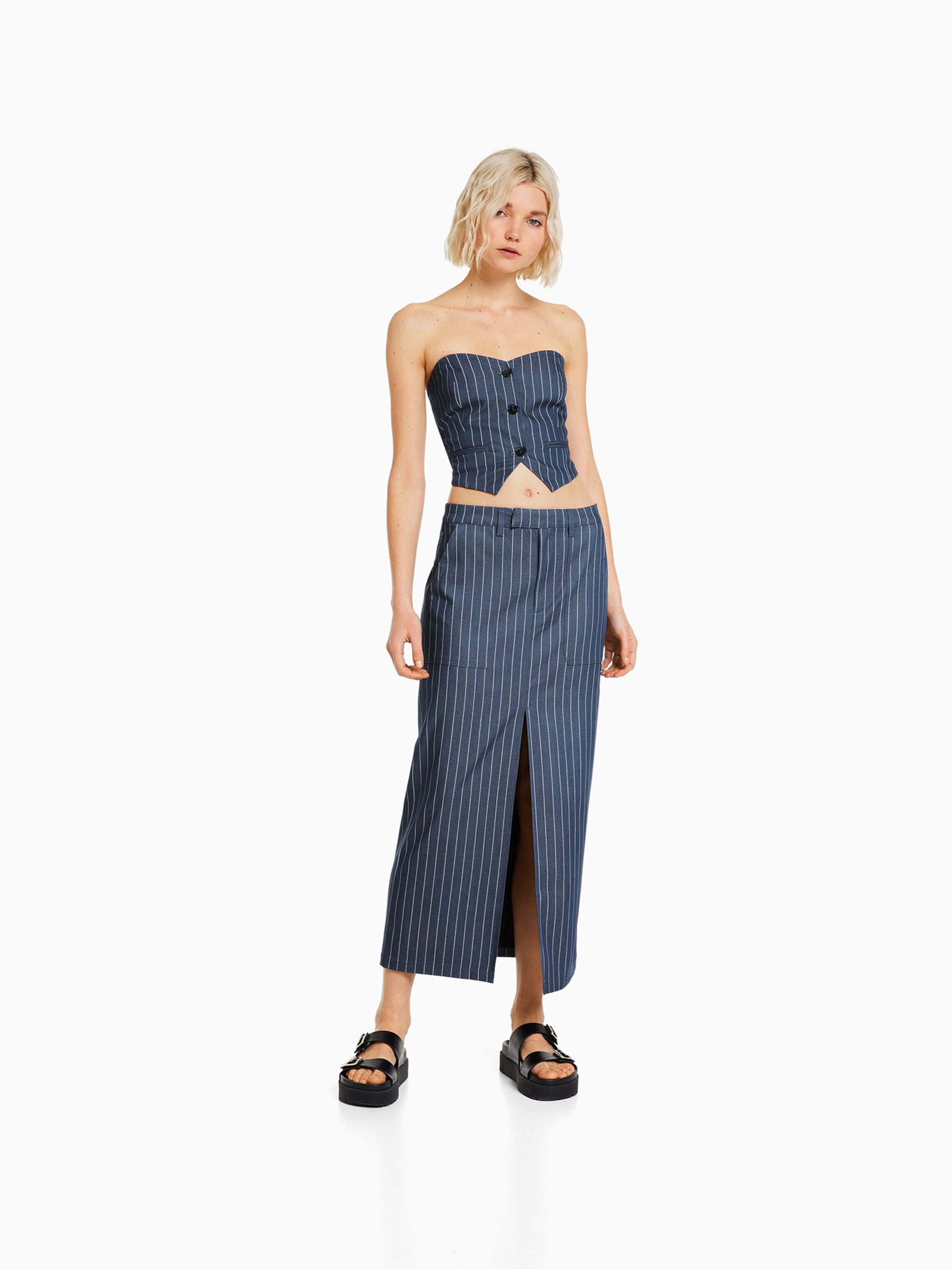 BERSHKA Blouse Tops Blouse Dames Marine