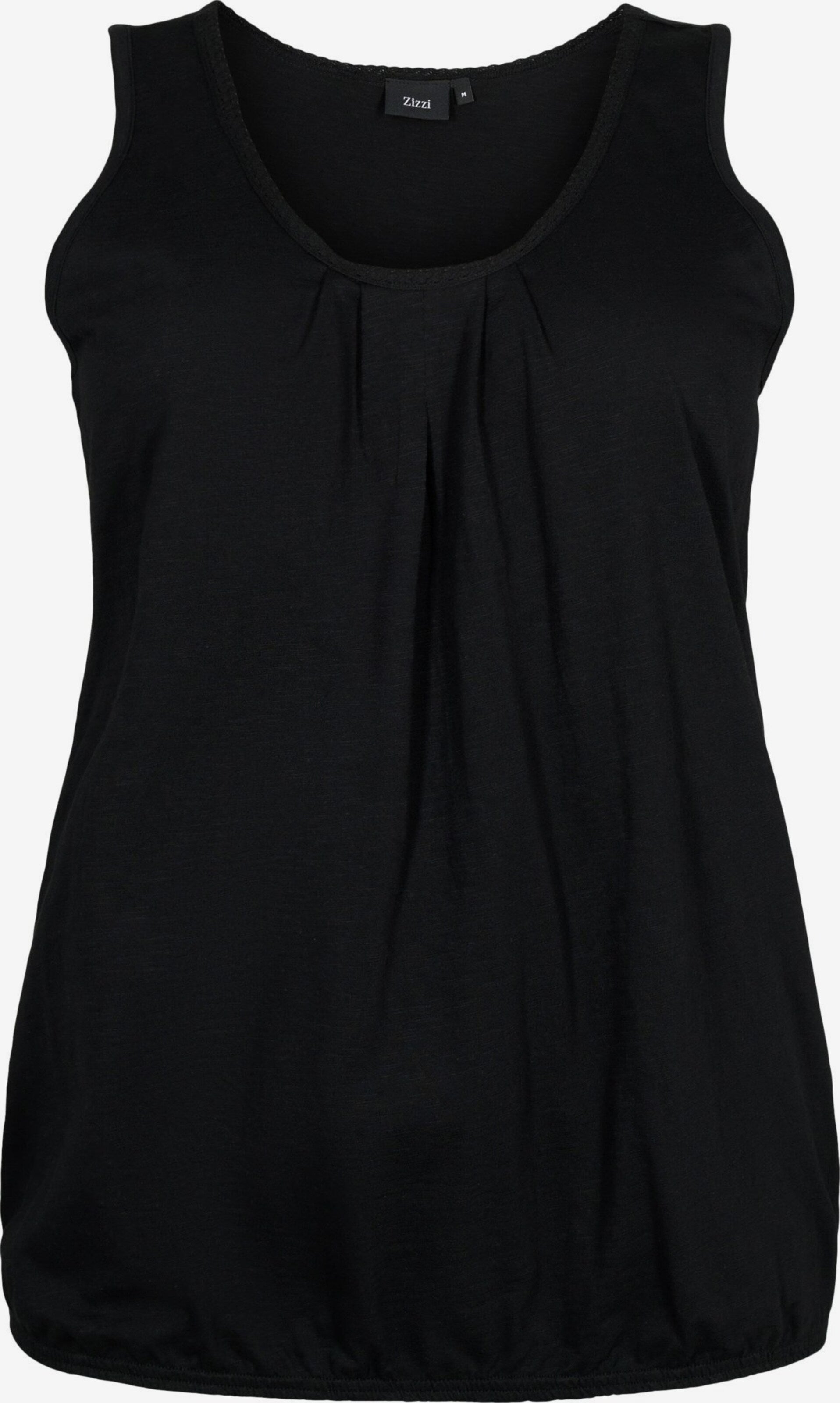 Zizzi Mouwloze Shirts Top Loa Dames Zwart / Wit