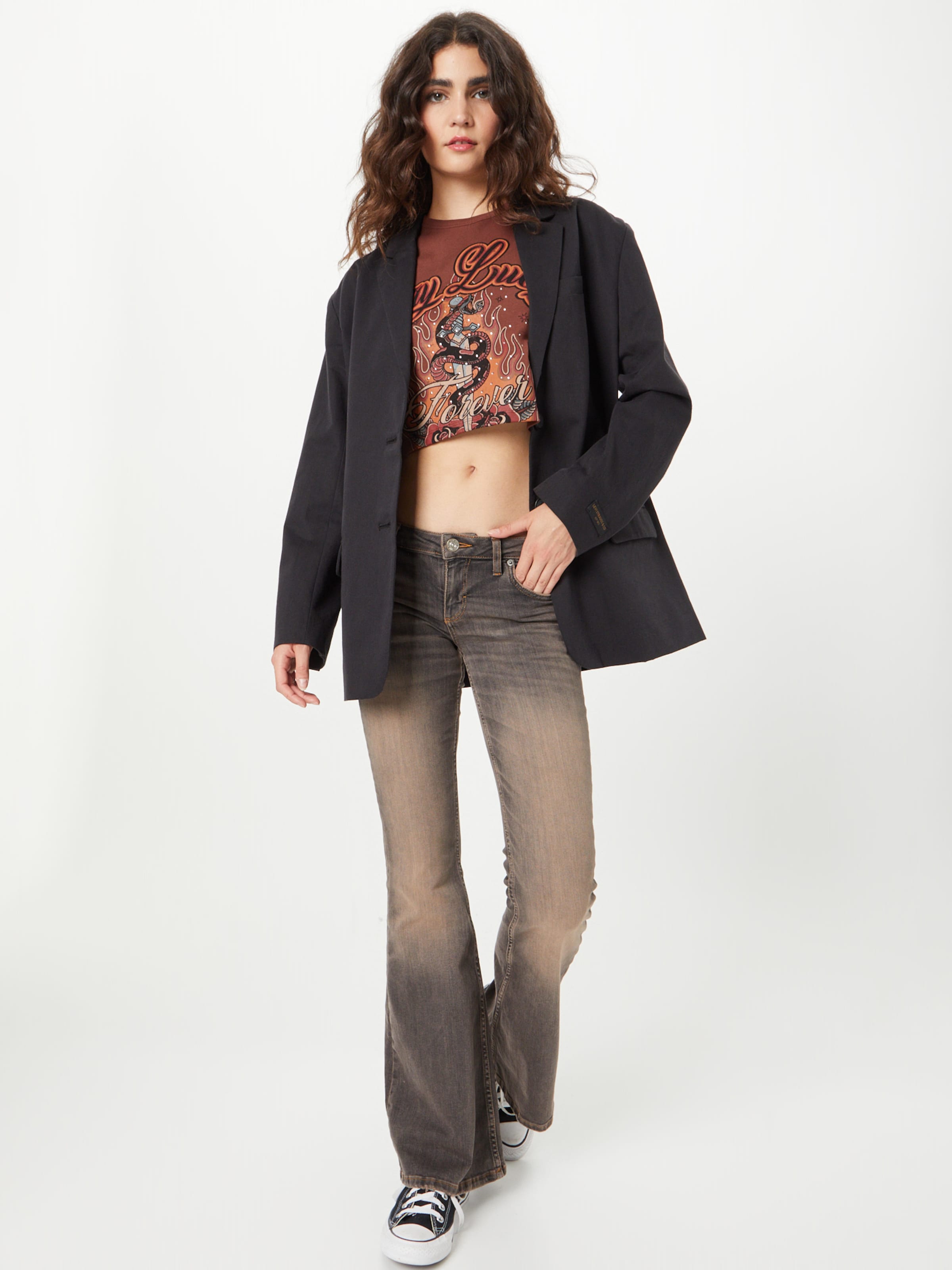 BDG Urban Outfitters Crop Tops Top STAY LUCKY Dames Bruin