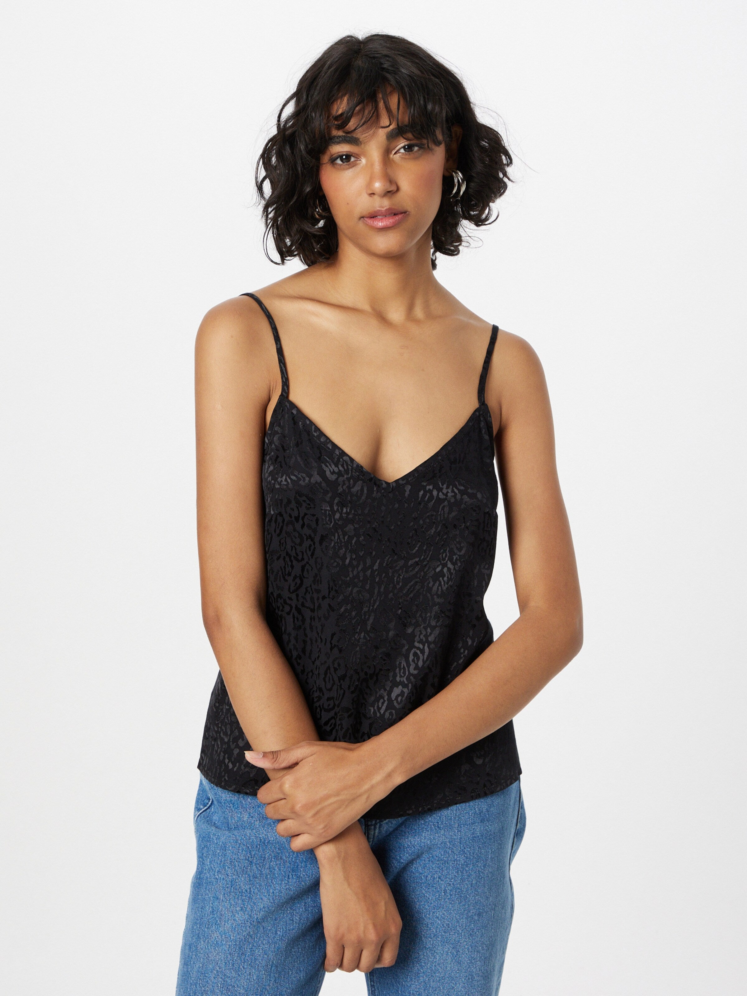 About You Spaghetti Tops Top Christina Dames Zwart
