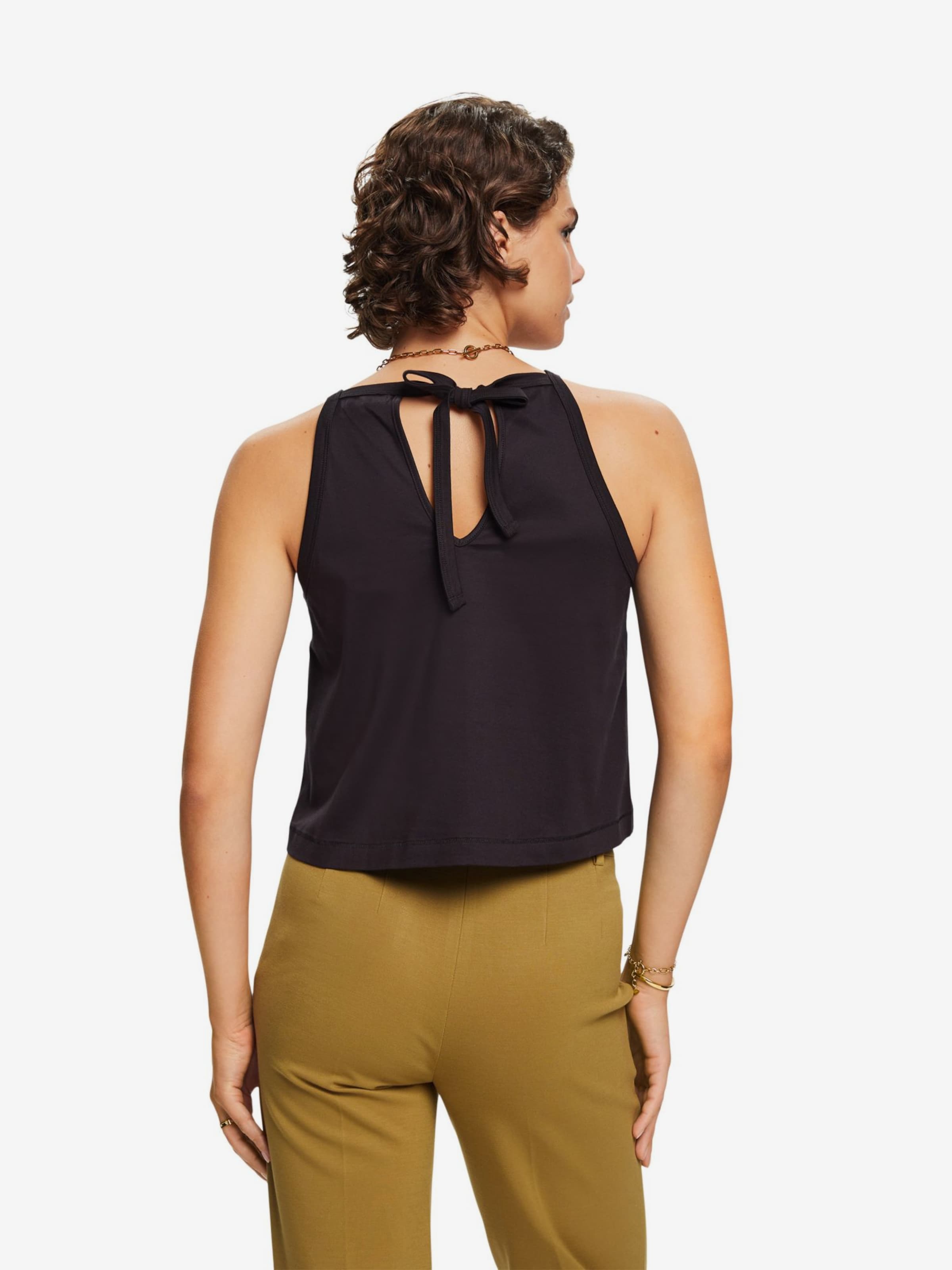 ESPRIT Crop Tops Shirt Dames Zwart